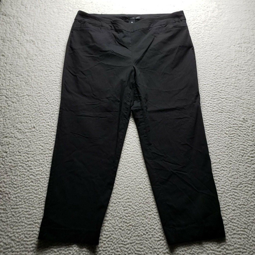Zac & Rachel Dress Pants Womens 18W Black Ponte Ankle Pull On Stretch Pockets